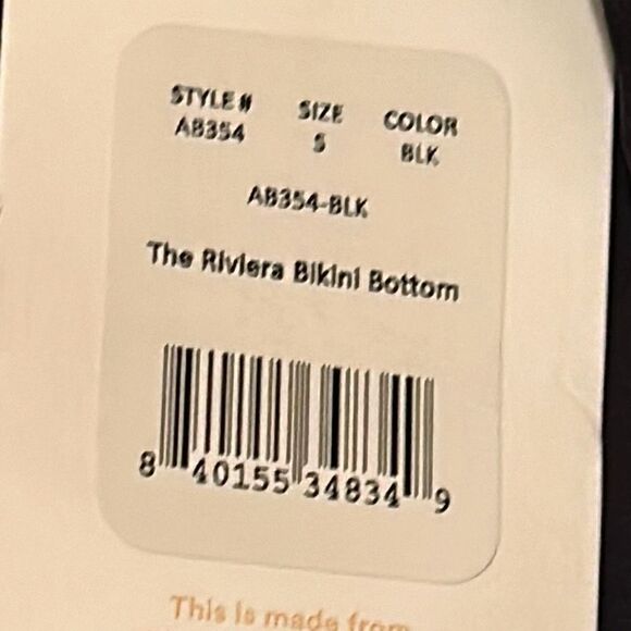 Andie Womens Small The Riviera Bikini Bottom Black Swimwear Belt w/ Buckle NWT - Picture 8 of 9